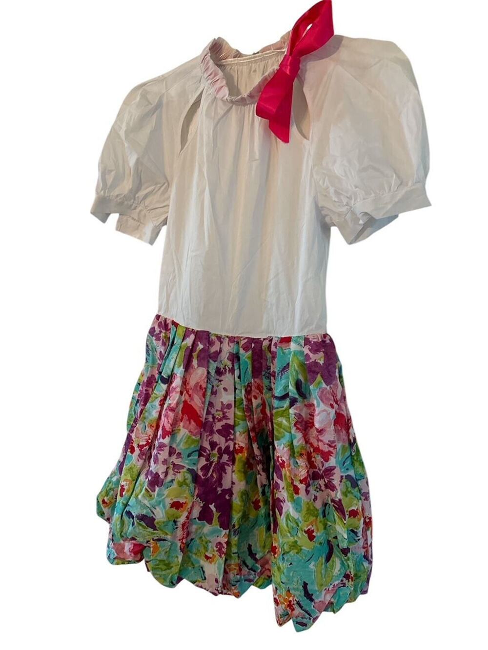 RARE! RUNWAY! MAX MARA NECK TIE/BOW BUBBLE SKIRT MINI DRESS SZ 6